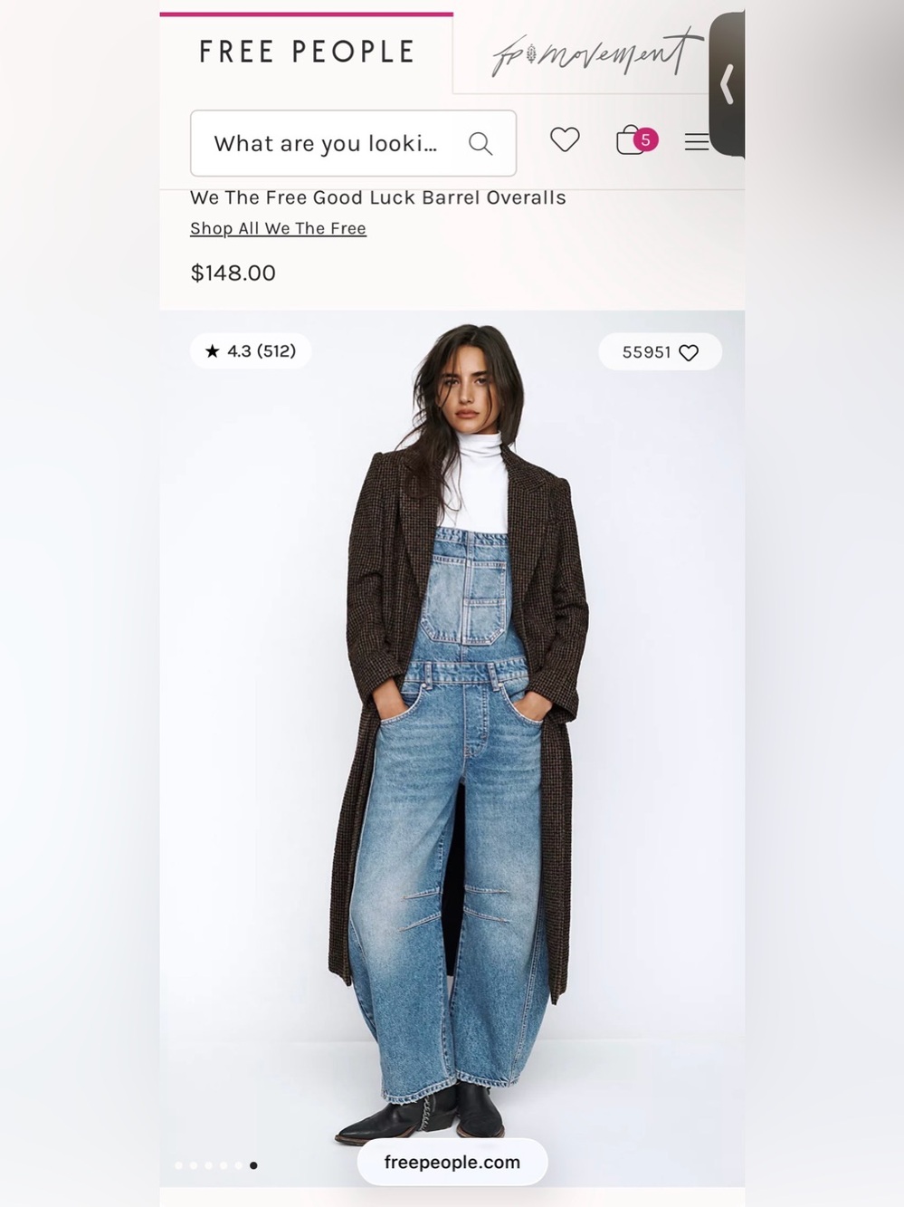 NWOT We The Free Good Luck Barrel Overalls 🔥
